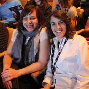 Life on the Line co-directors Jen Gilomen (L) and Sally Rubin (R) at the Santa Barbara screening